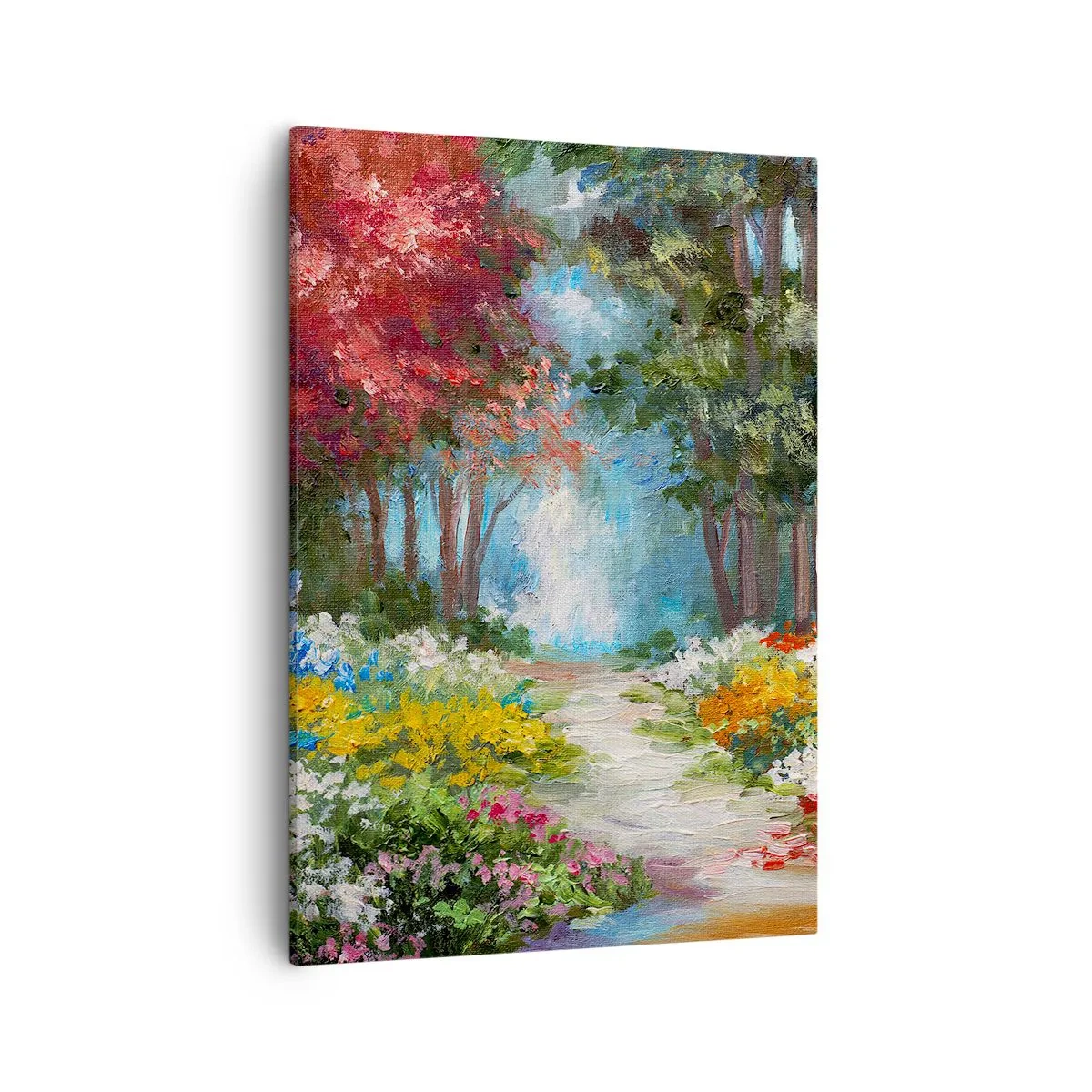 Lærredstryk - Billede på lærred - Skovhave, blomsterskov - 50x70 cm