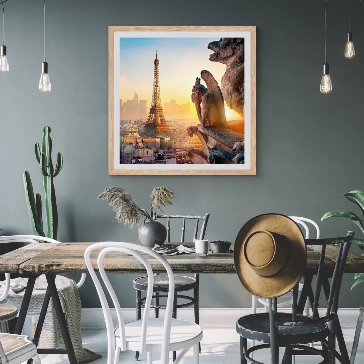 Plakat i ramme af lyst egetræ - Meget har ændret sig... - 40x40 cm