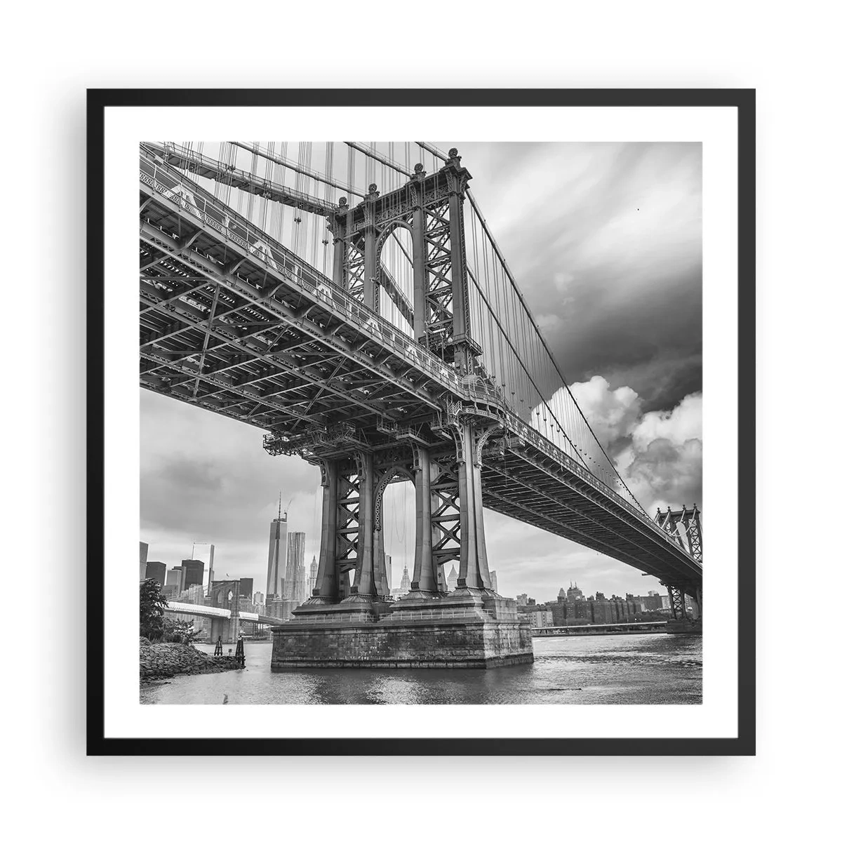 Plakat i sort ramme - Til byens hjerte - 60x60 cm