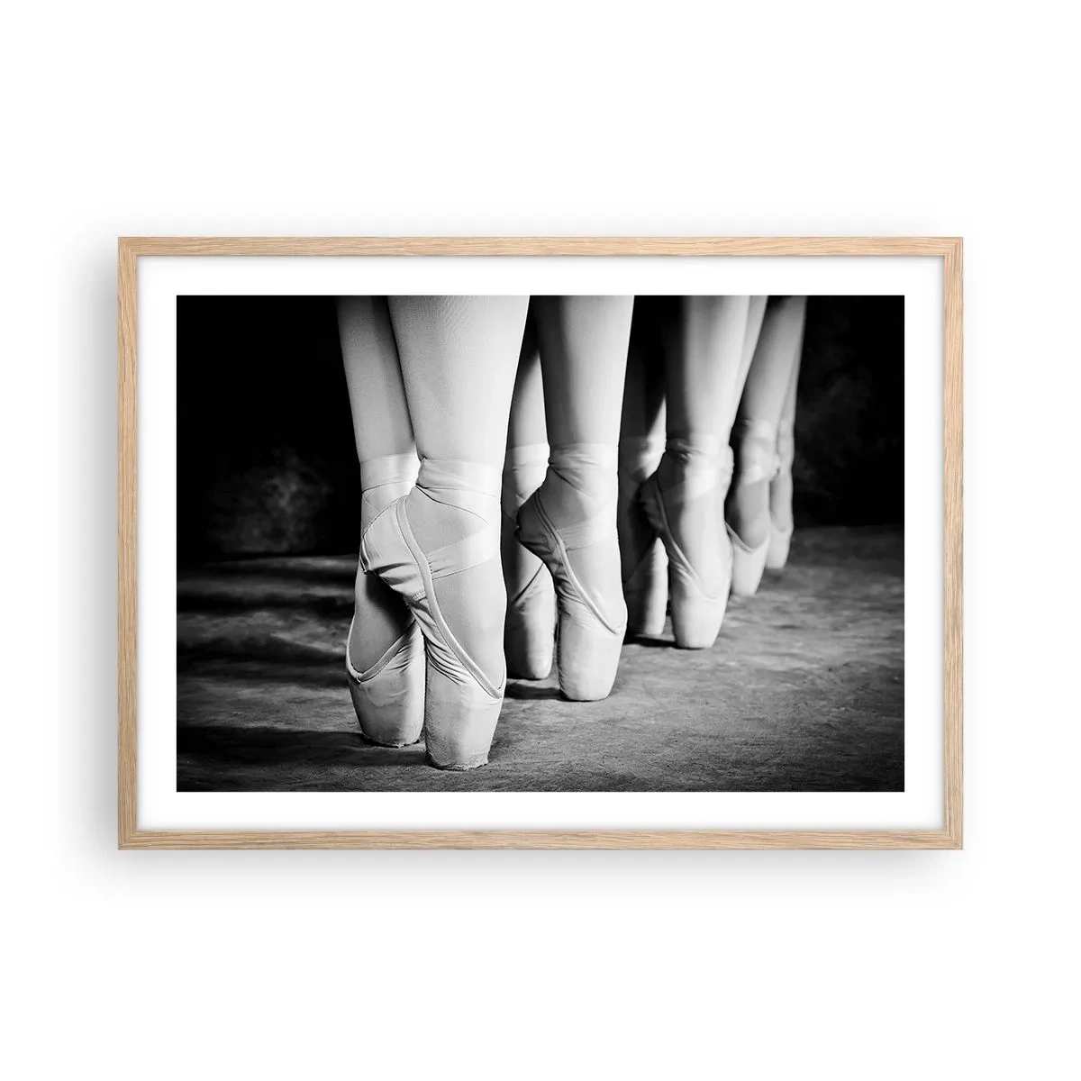 Plakat i ramme af lyst egetræ - Sammen, let - 70x50 cm