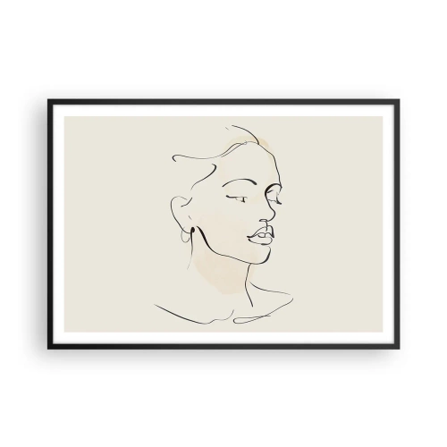 Plakat i sort ramme - En bestemt linje - 100x70 cm