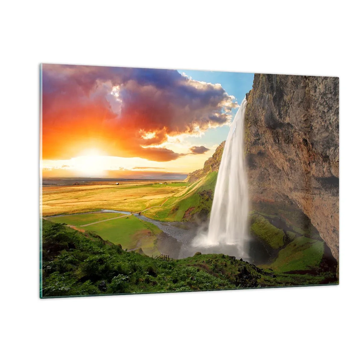 Billede på glas - Den islandske sommers fylde - 120x80 cm