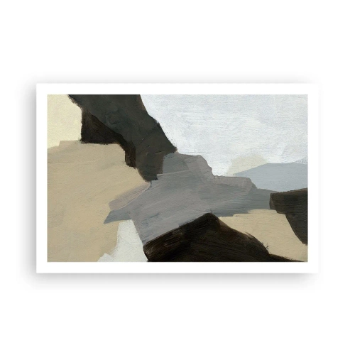 Plakat - Abstraktion: afsked med det grå - 91x61 cm
