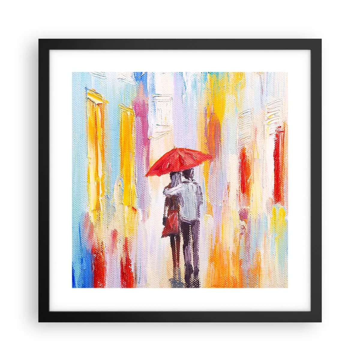 Plakat i sort ramme - Lad det regne mere - 40x40 cm