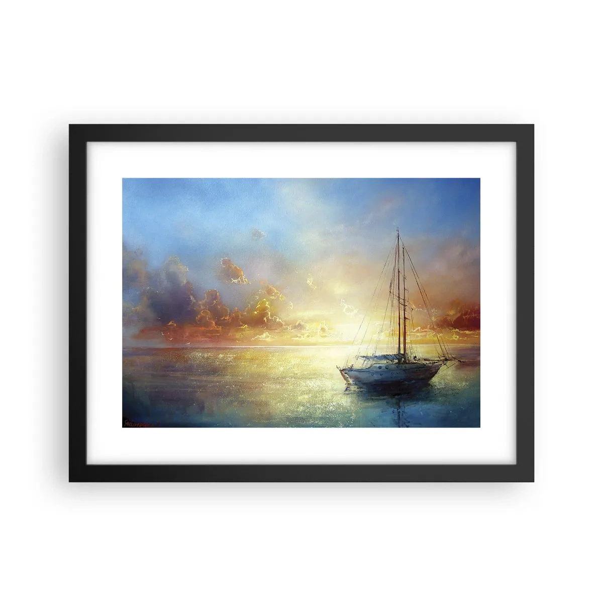 Plakat i sort ramme - I en gylden bugt - 40x30 cm