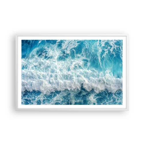 Plakat i hvid ramme - Glædeligt og i spring - 91x61 cm