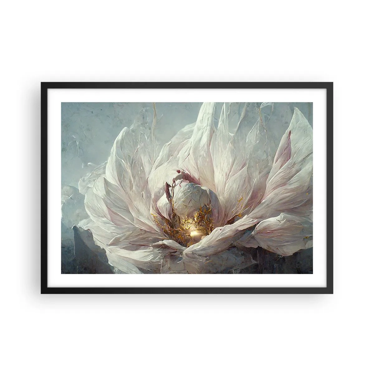 Plakat i sort ramme - Blomstrer en gang om hundrede år - 70x50 cm