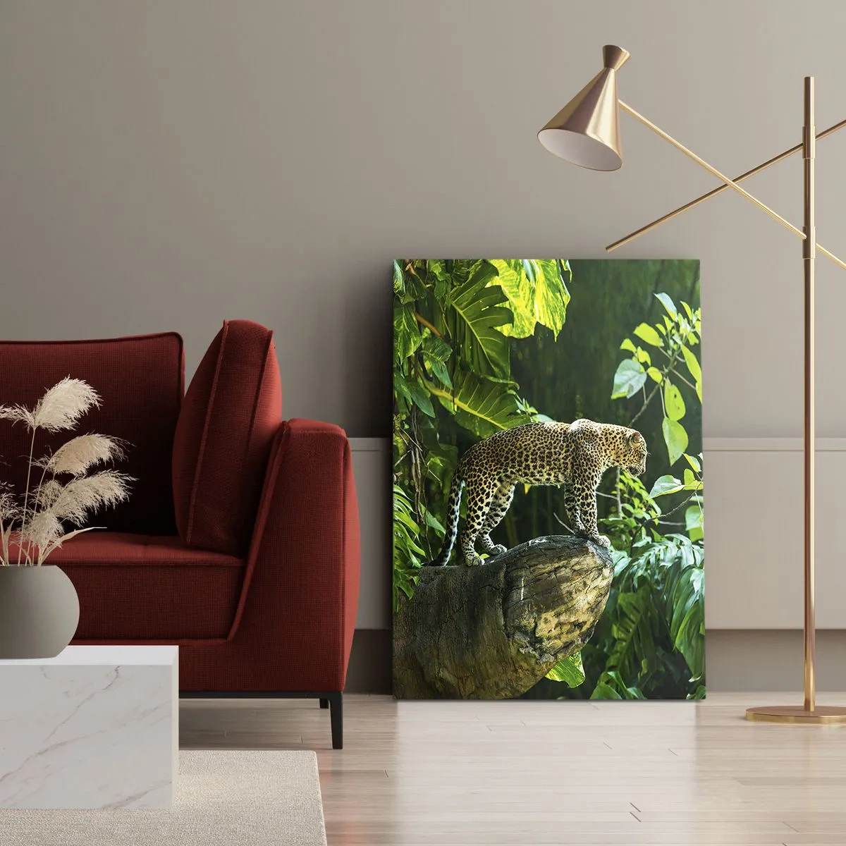 Lærredstryk - Billede på lærred - Til jagt? - 50x70 cm