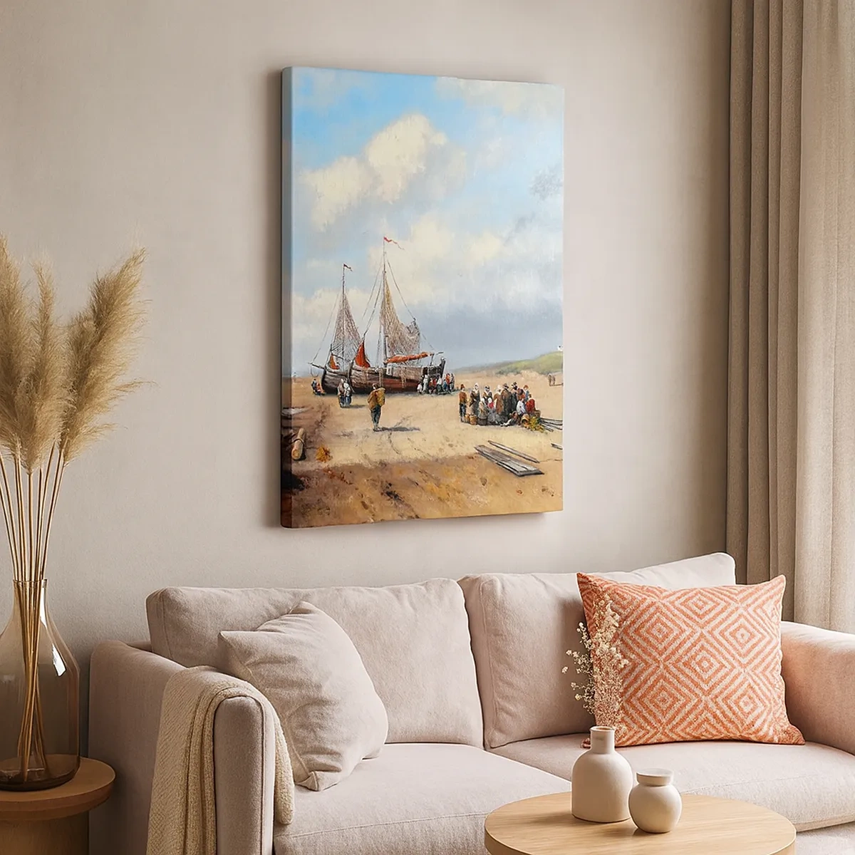 Lærredstryk - Billede på lærred - Efter en vellykket fangst - 50x70 cm