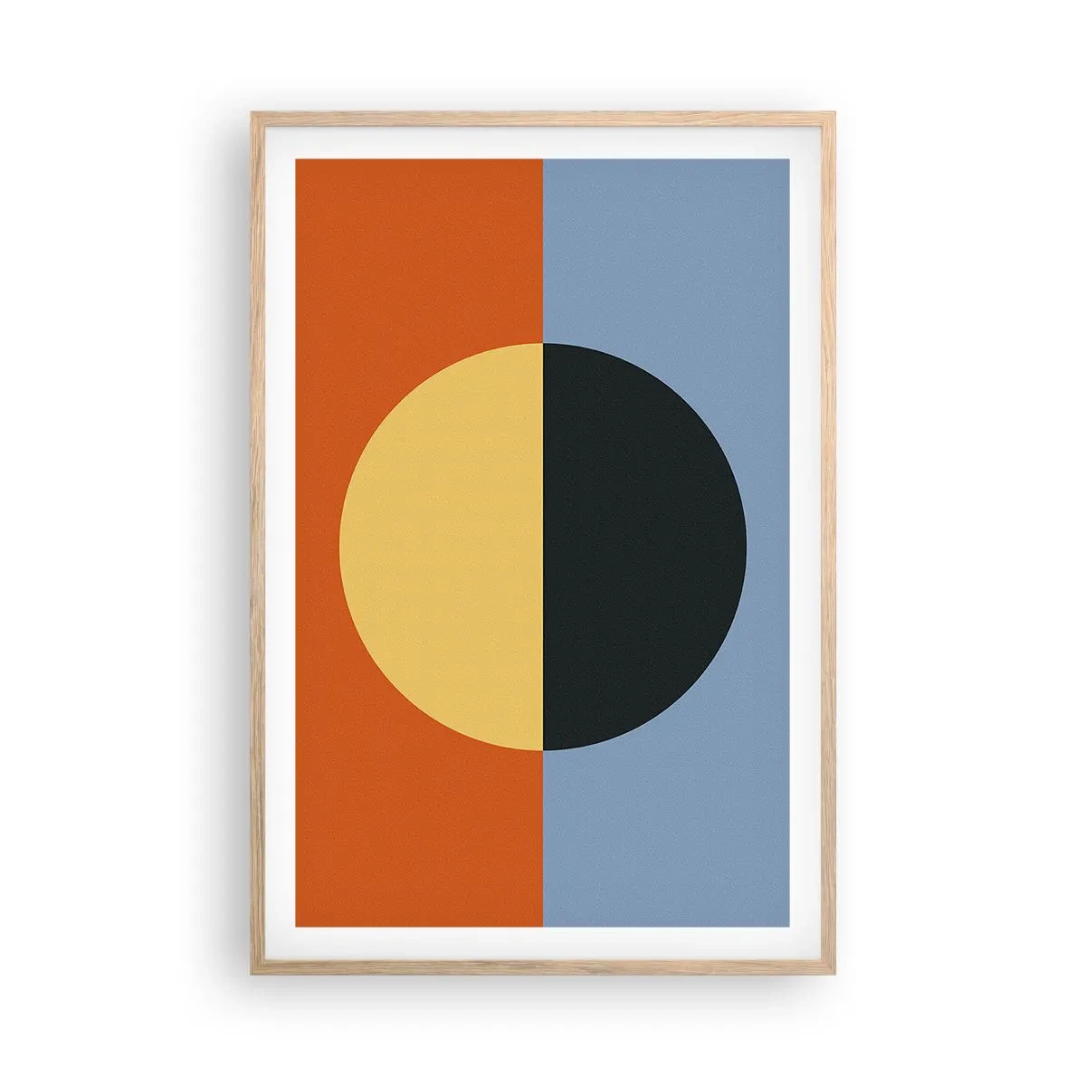 Plakat i ramme af lyst egetræ - En sammensætning af varme og kølighed - 61x91 cm