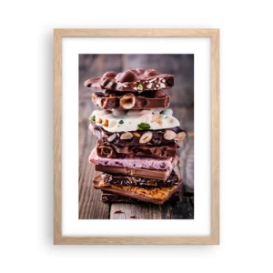 Plakat i ramme af lyst egetræ - Dejligt perspektiv - 30x40 cm