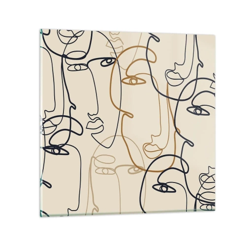 Billede på glas - Portræt ganget med hinanden - 30x30 cm