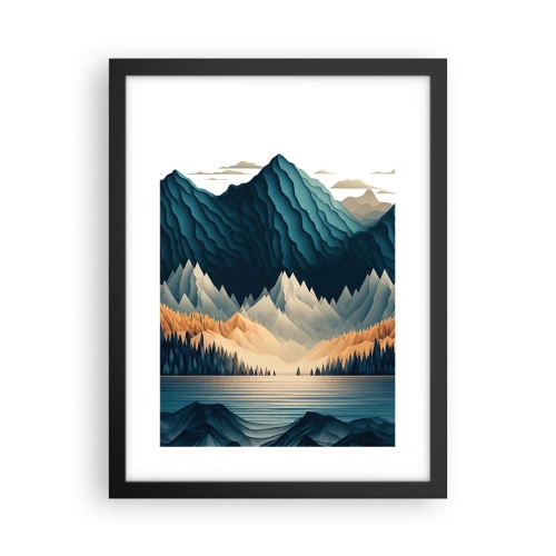 Plakat i sort ramme - Perfekt bjerglandskab - 30x40 cm
