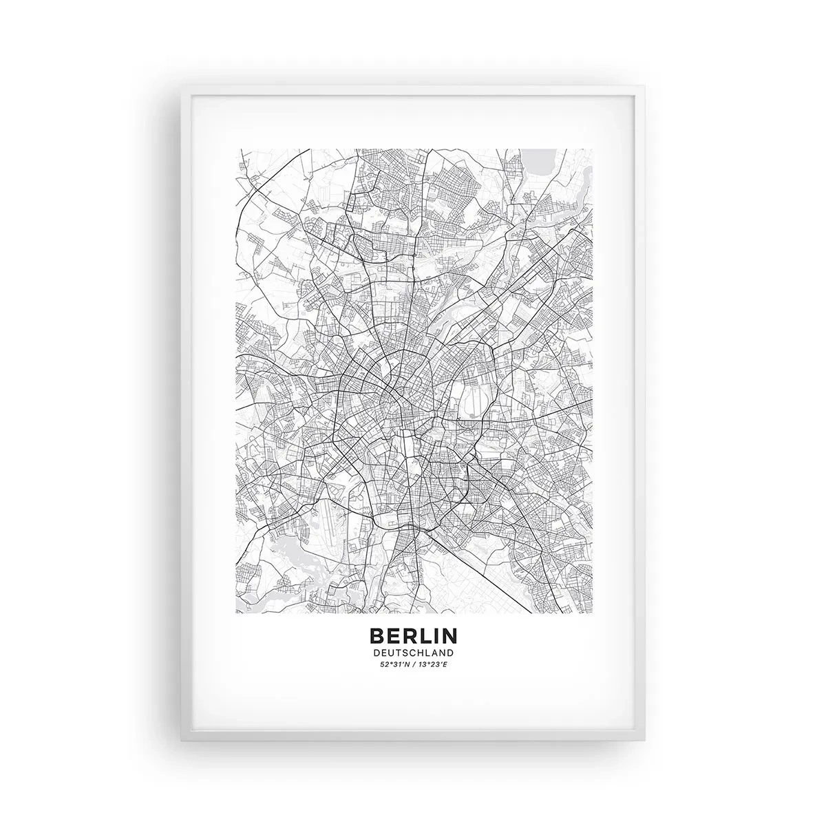 Plakat i hvid ramme - Berlins blomst - 70x100 cm