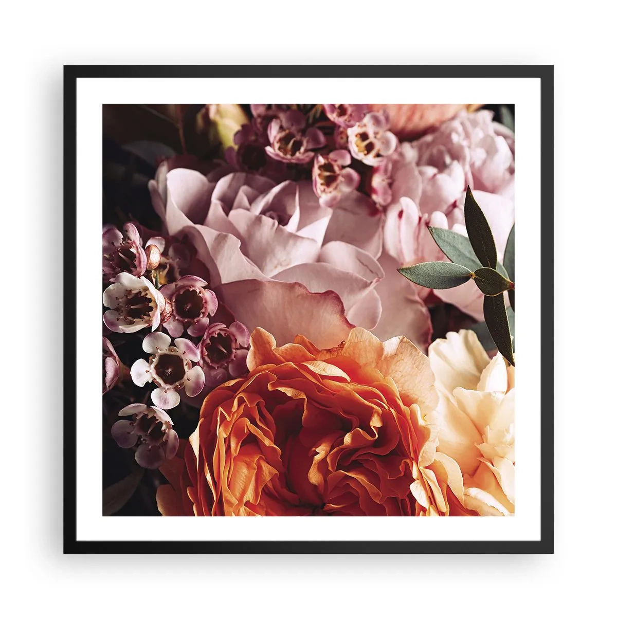 Plakat i sort ramme - Indhyllet i skønhed - 60x60 cm
