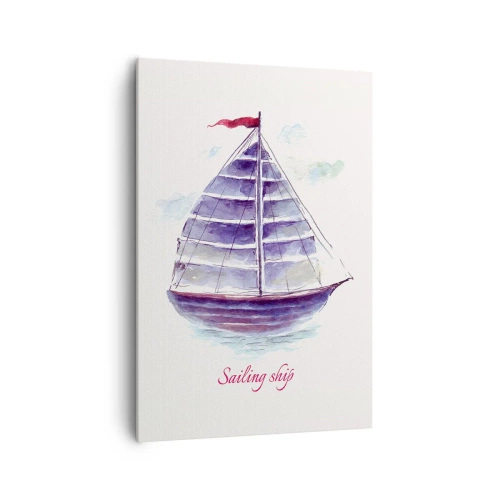 Lærredstryk - Billede på lærred - Fulde sejl og roligt vand - 70x100 cm