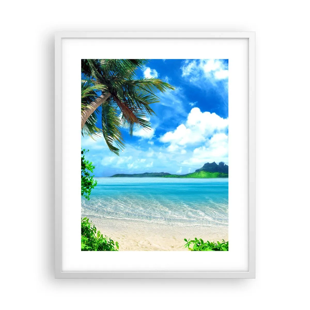 Plakat i hvid ramme - Azur i troperne - 40x50 cm