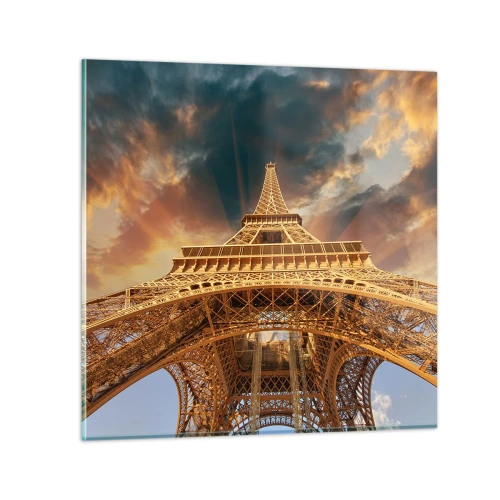 Billede på glas - Hvordan menneskeheden nåede himlen - 30x30 cm