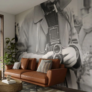 Fototapet Selvklæbende Deluxe Sticker - I retro stil - Kamera, Årgang, Kamera - 100x70 cm