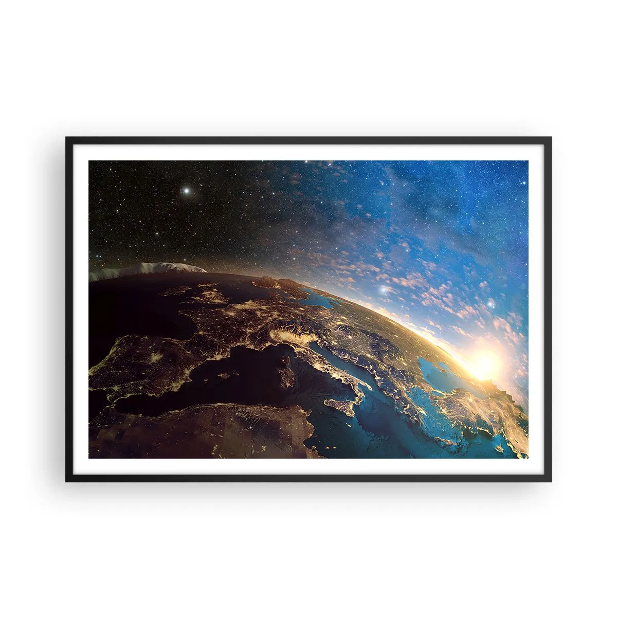 Plakat i sort ramme - Lad os se på hinanden på afstand - 100x70 cm