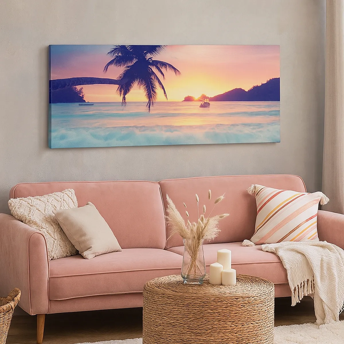 Lærredstryk - Billede på lærred - En aften i bugten - 30x30 cm