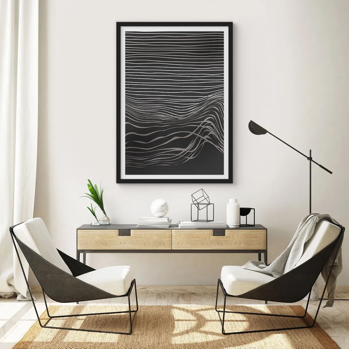 Plakat i sort ramme - Rytme og accent - 40x50 cm