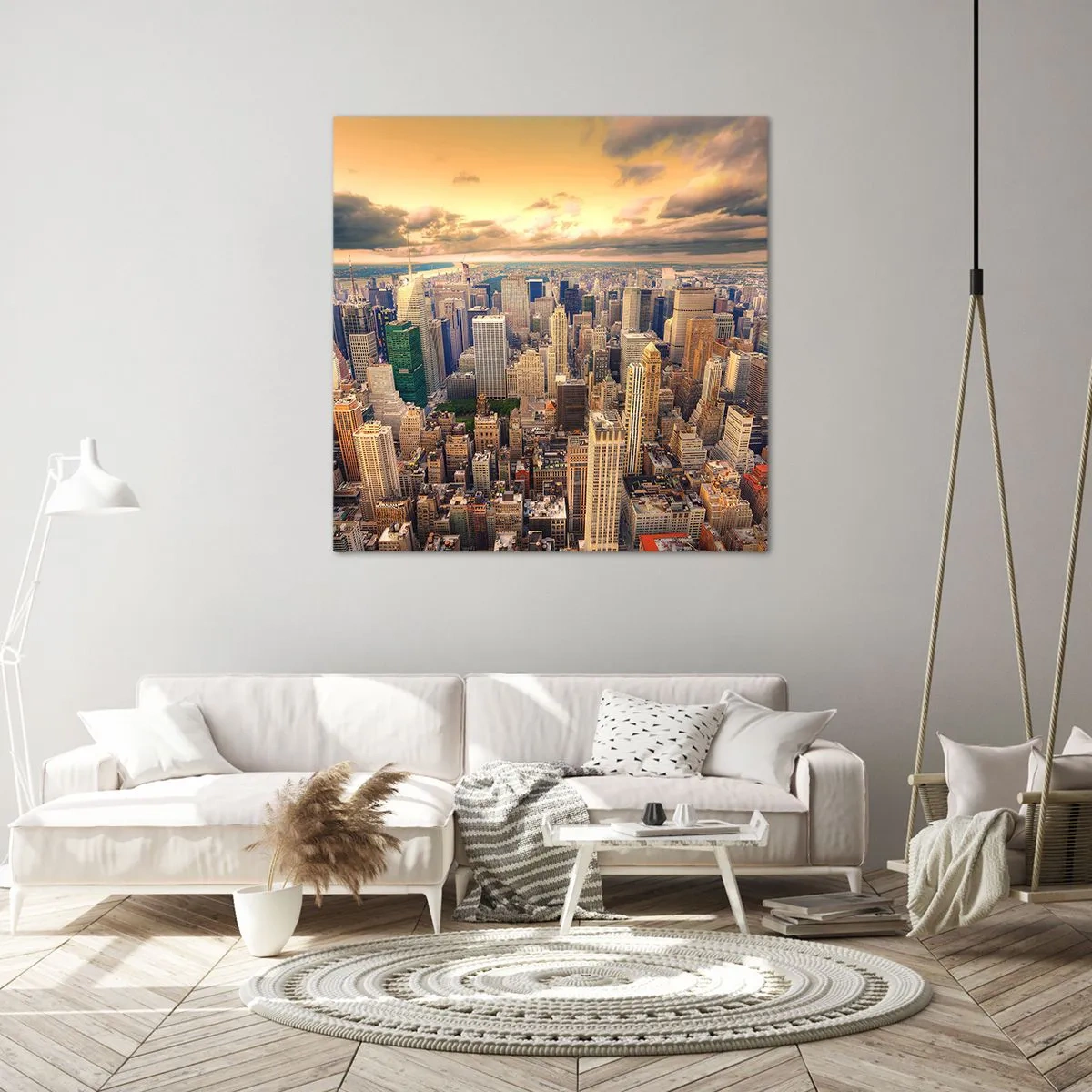 Lærredstryk - Billede på lærred - En forgyldt metropol - 30x30 cm