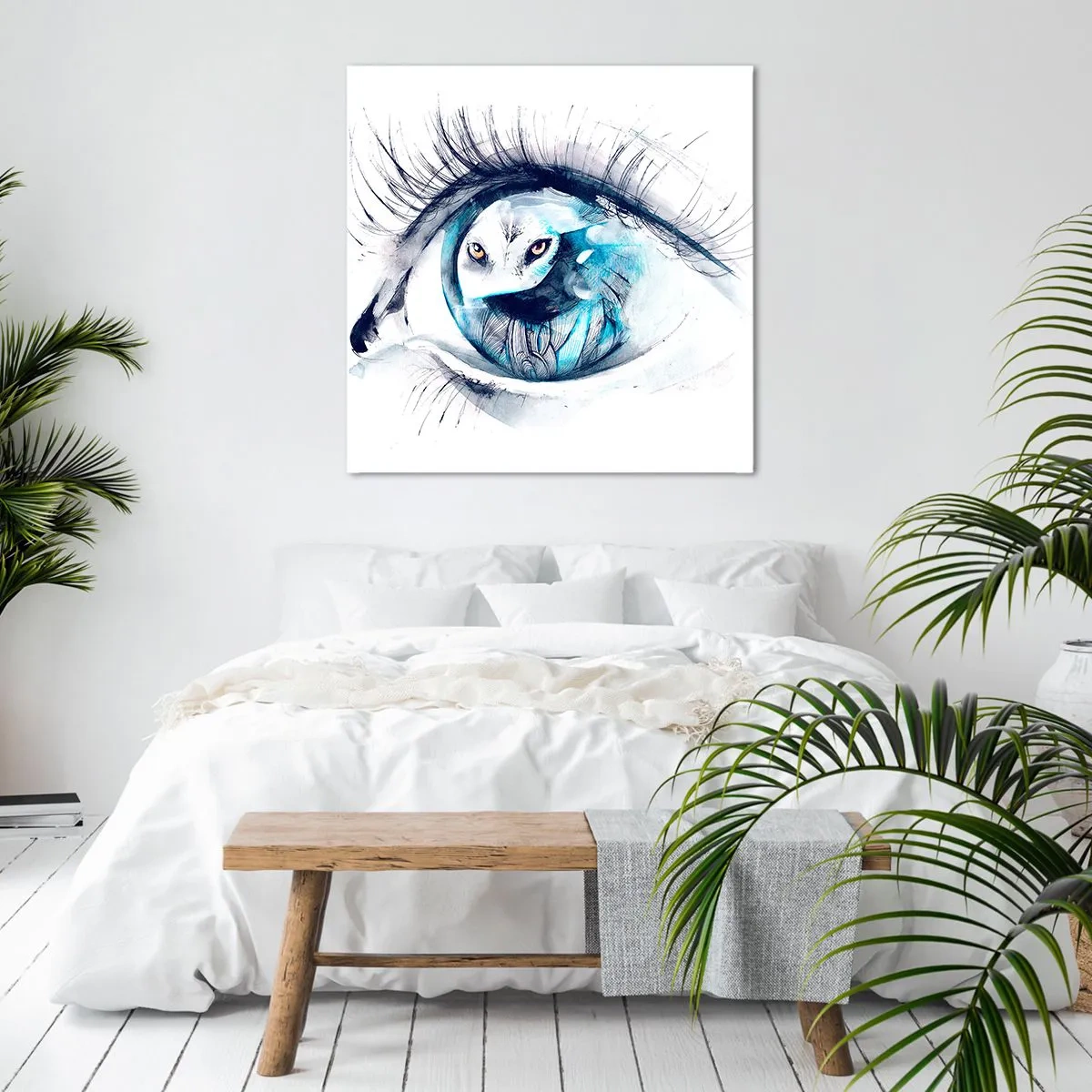 Lærredstryk - Billede på lærred - Øje mod øje med vildskab - 60x60 cm