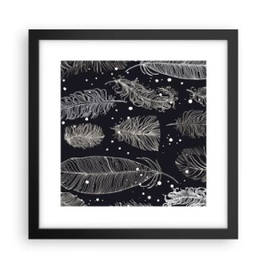 Plakat i sort ramme - Fjerede blonder - 30x30 cm