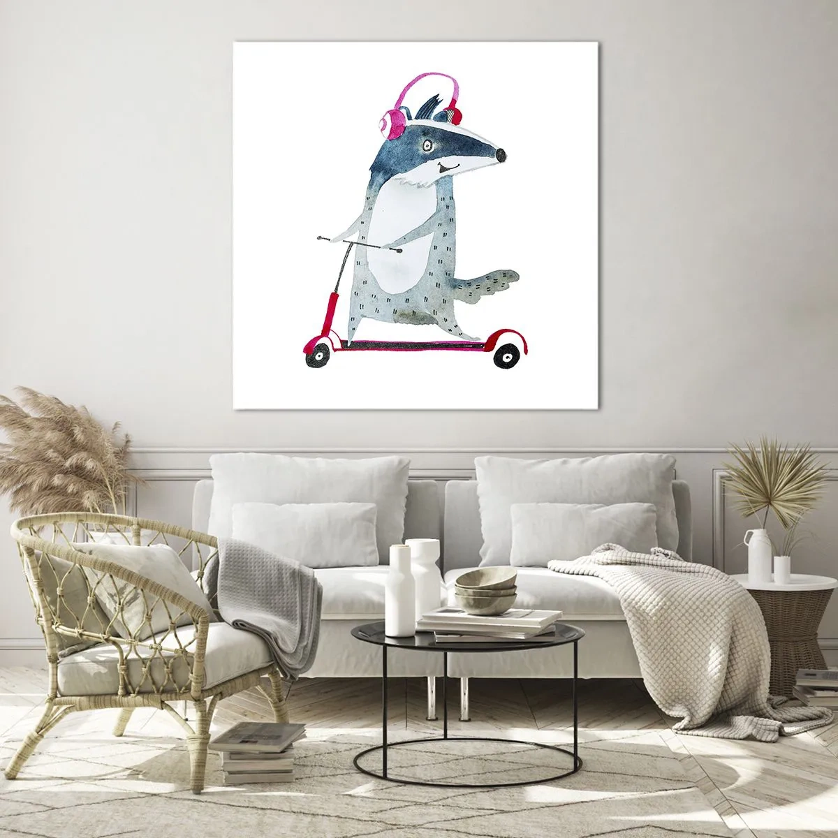 Billede på glas - Grævlingens glæder - 70x70 cm