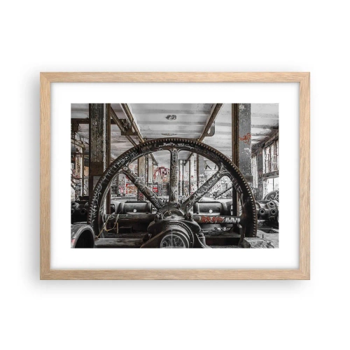 Plakat i ramme af lyst egetræ - Fabrikkens hemmelige liv - 40x30 cm