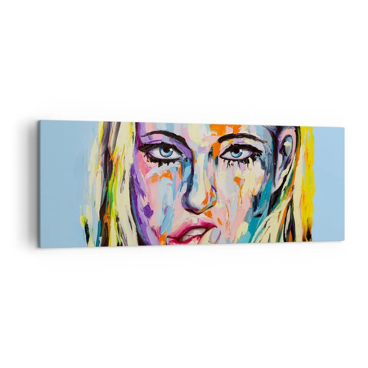 Lærredstryk - Billede på lærred - Se hende lige i øjnene - 140x50 cm