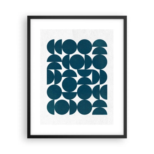 Plakat i sort ramme - Cirkler og halvcirkler - 40x50 cm