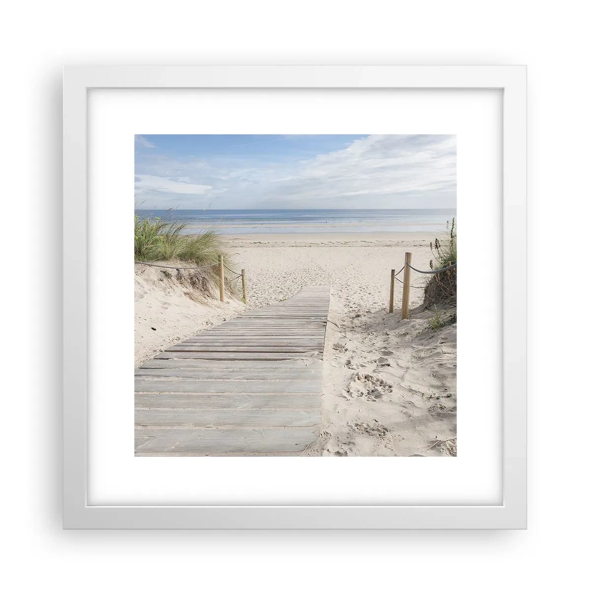 Plakat i hvid ramme - Ud over horisonten - 30x30 cm