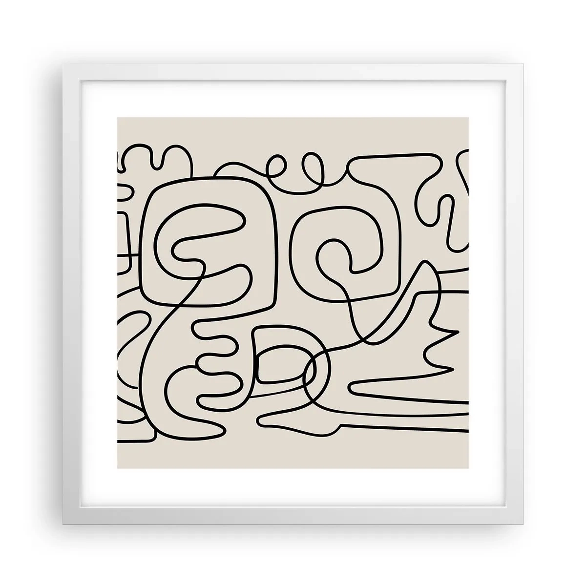 Plakat i hvid ramme - På sporet - 40x40 cm