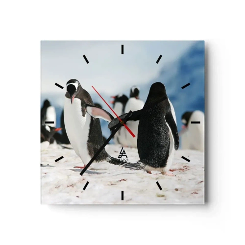 Vægur, Uret - Danser i sneen - 40x40 cm