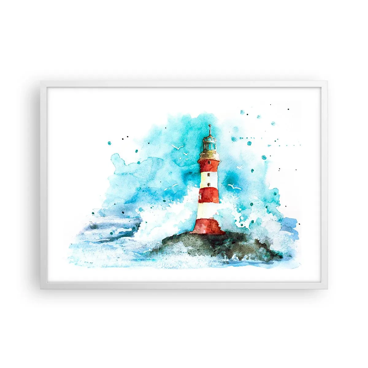 Plakat i hvid ramme - Elementernes enhed - 70x50 cm