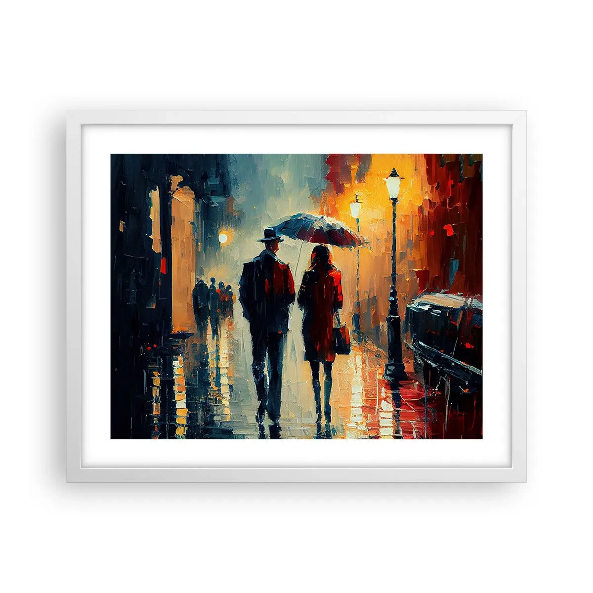 Plakat i hvid ramme - Urban kærlighedshistorie - 50x40 cm