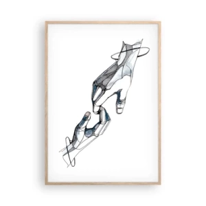 Plakat i ramme af lyst egetræ - En god gestus - 70x100 cm