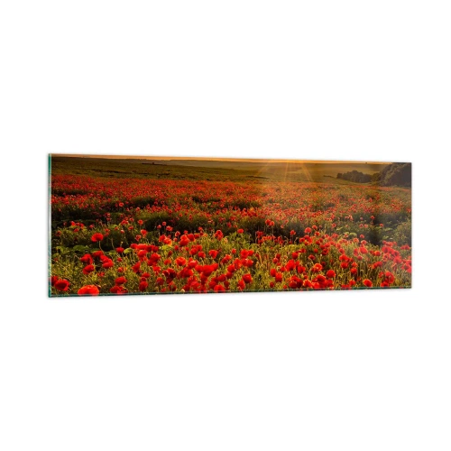 Billede på glas - Blandt bølgerne af raslende enge, blandt flodblomster - 90x30 cm