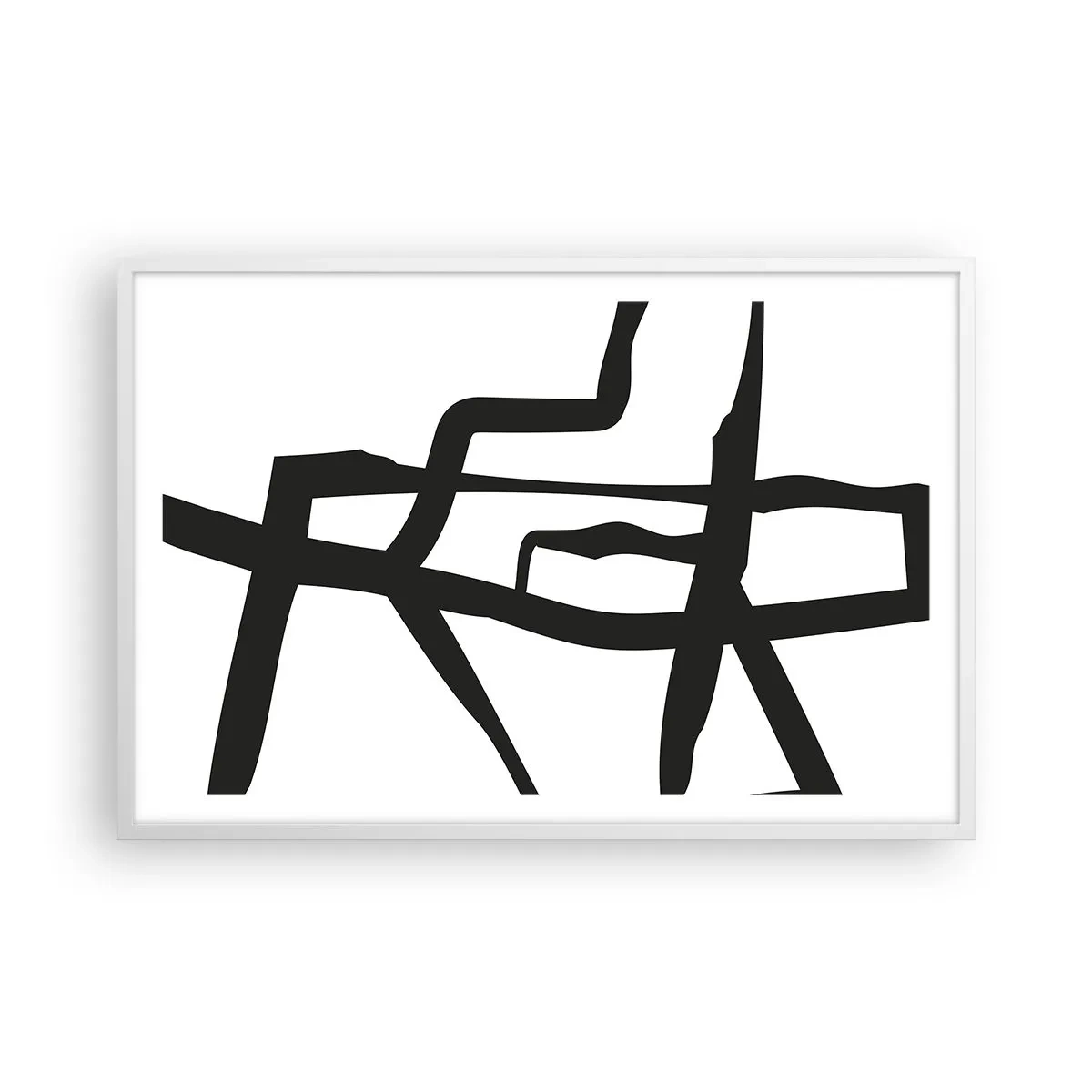 Plakat i hvid ramme - Sort og hvid konstruktion - 91x61 cm