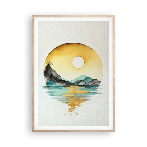 Plakat i ramme af lyst egetræ - I en cirkel af skønhed - 70x100 cm