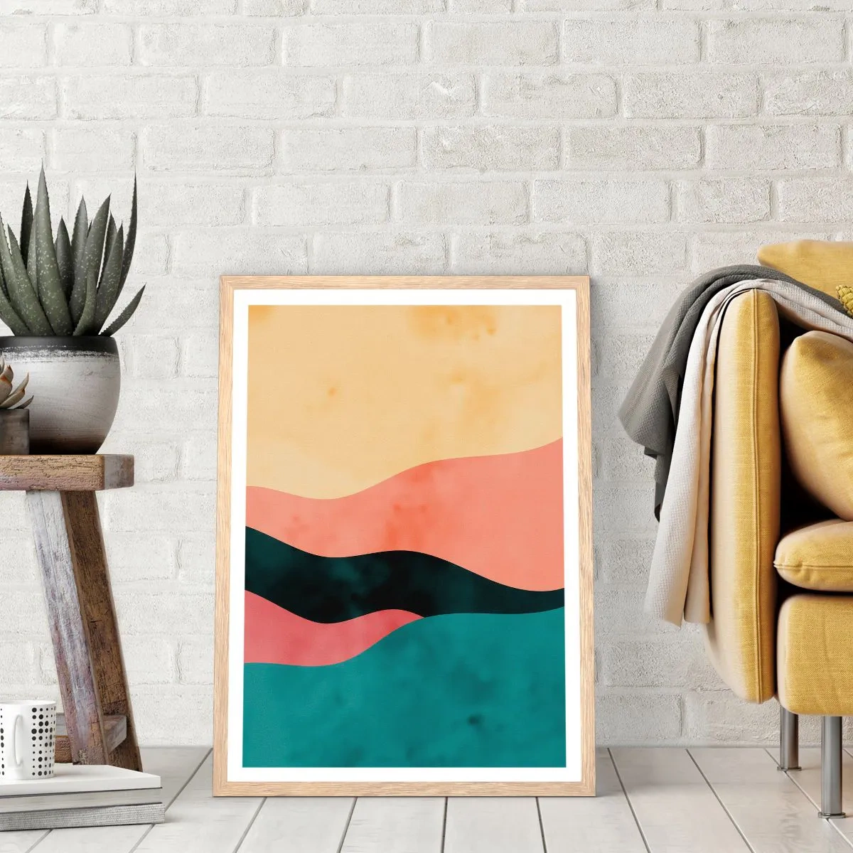 Plakat i ramme af lyst egetræ - Kompatibel manglende overholdelse - 30x40 cm