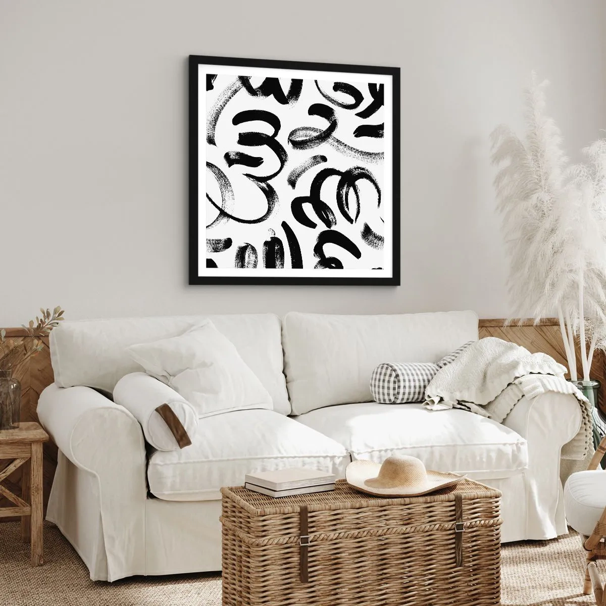 Plakat i sort ramme - I sort og hvidt - 30x30 cm