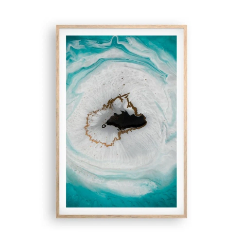 Plakat i ramme af lyst egetræ - Kom indenfor - 61x91 cm