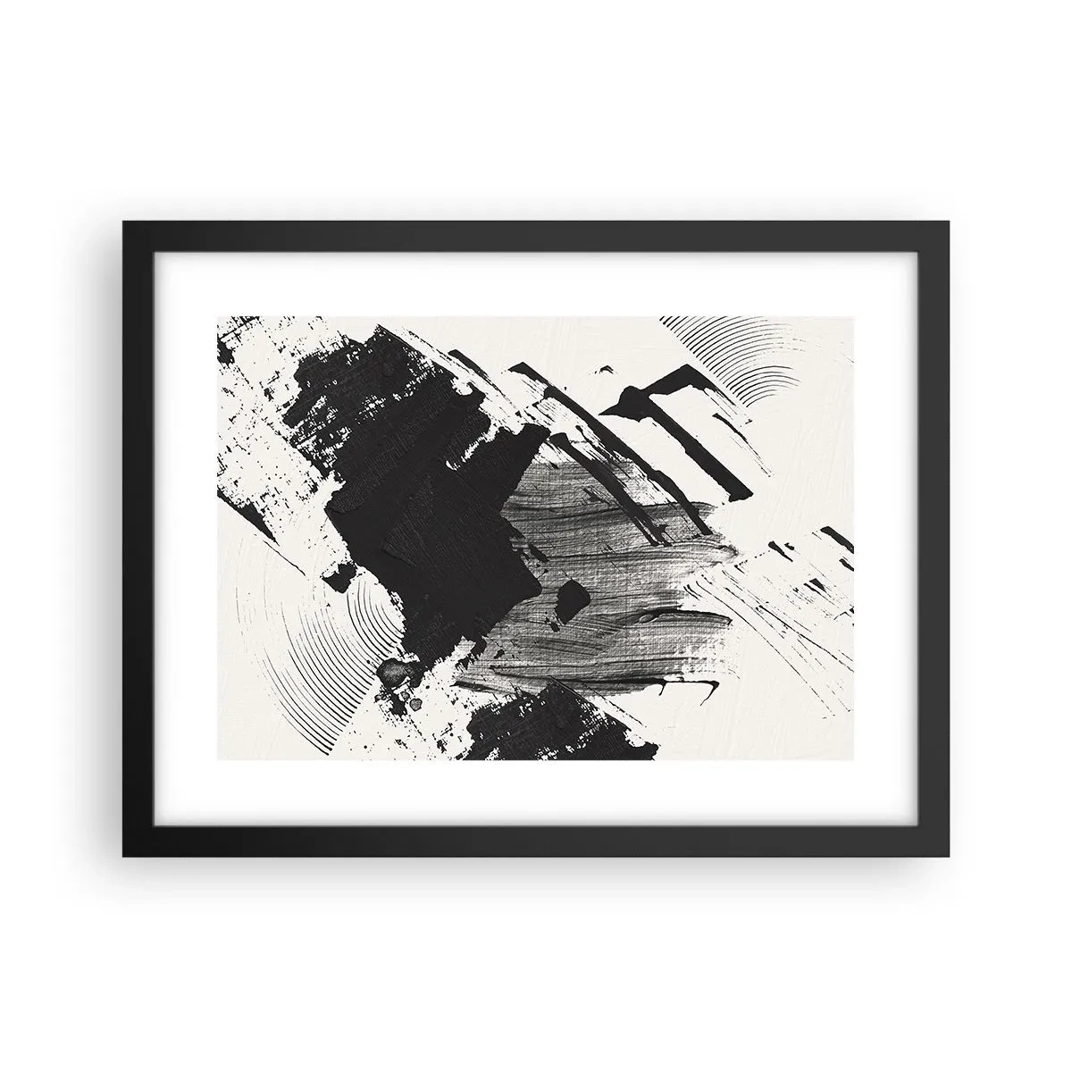 Plakat i sort ramme - Abstraktion - det sortes udtryk - 40x30 cm