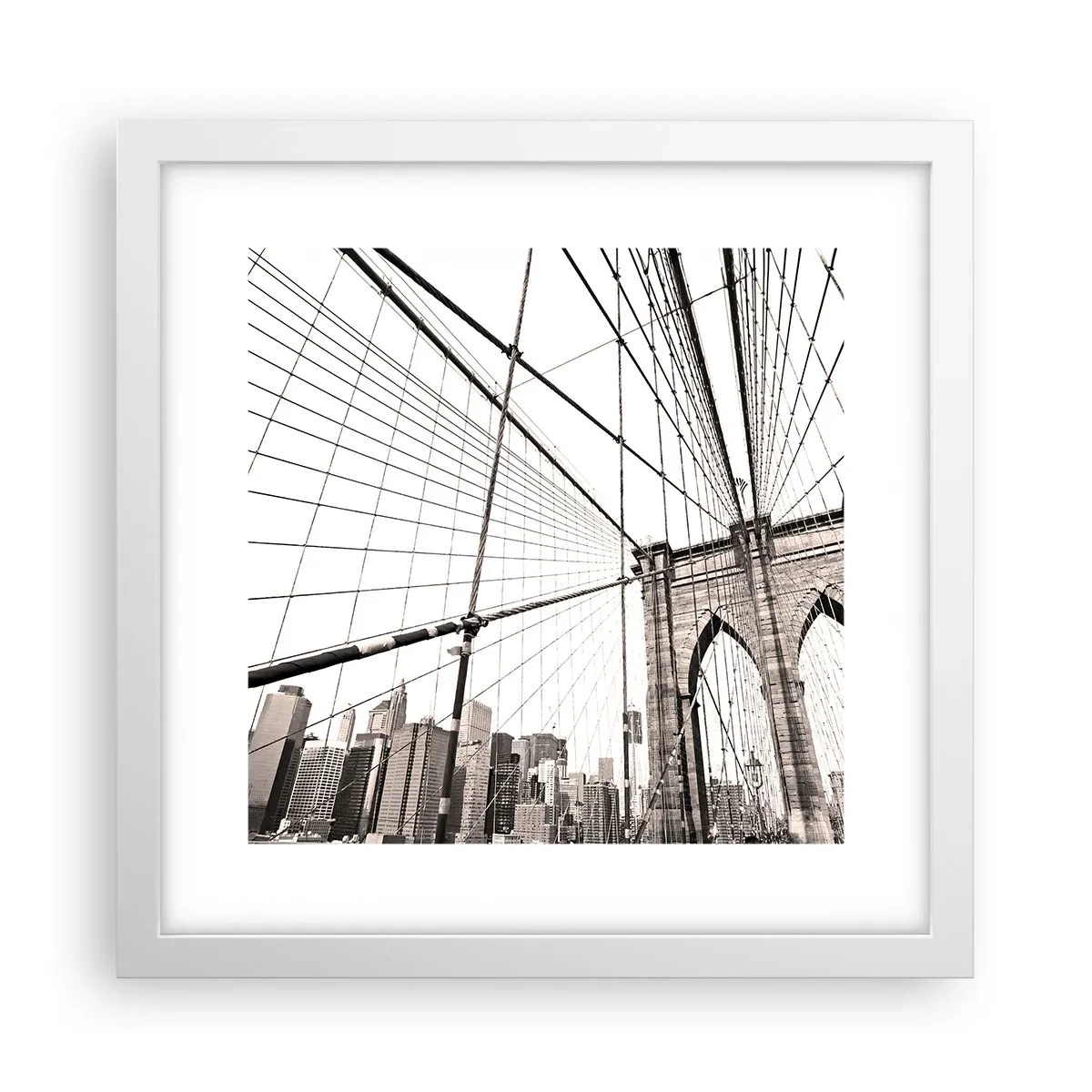 Plakat i hvid ramme - Katedralen i New York - 30x30 cm