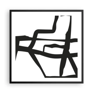 Plakat i sort ramme - Sort og hvid konstruktion - 60x60 cm