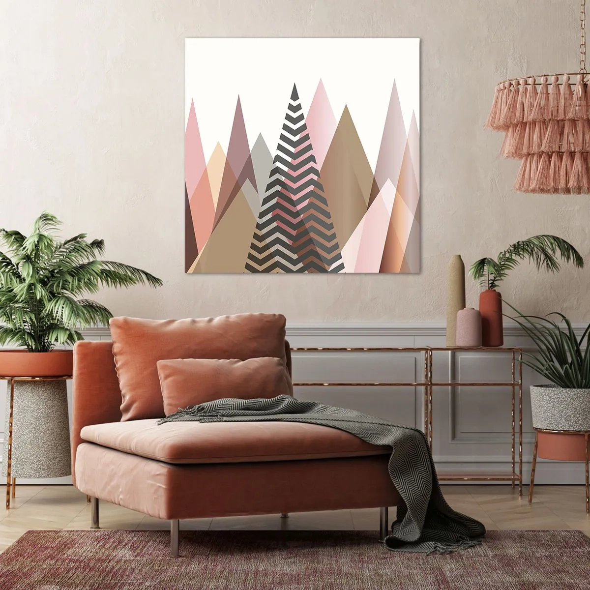 Lærredstryk - Billede på lærred - Pyramide udsigt - 70x70 cm