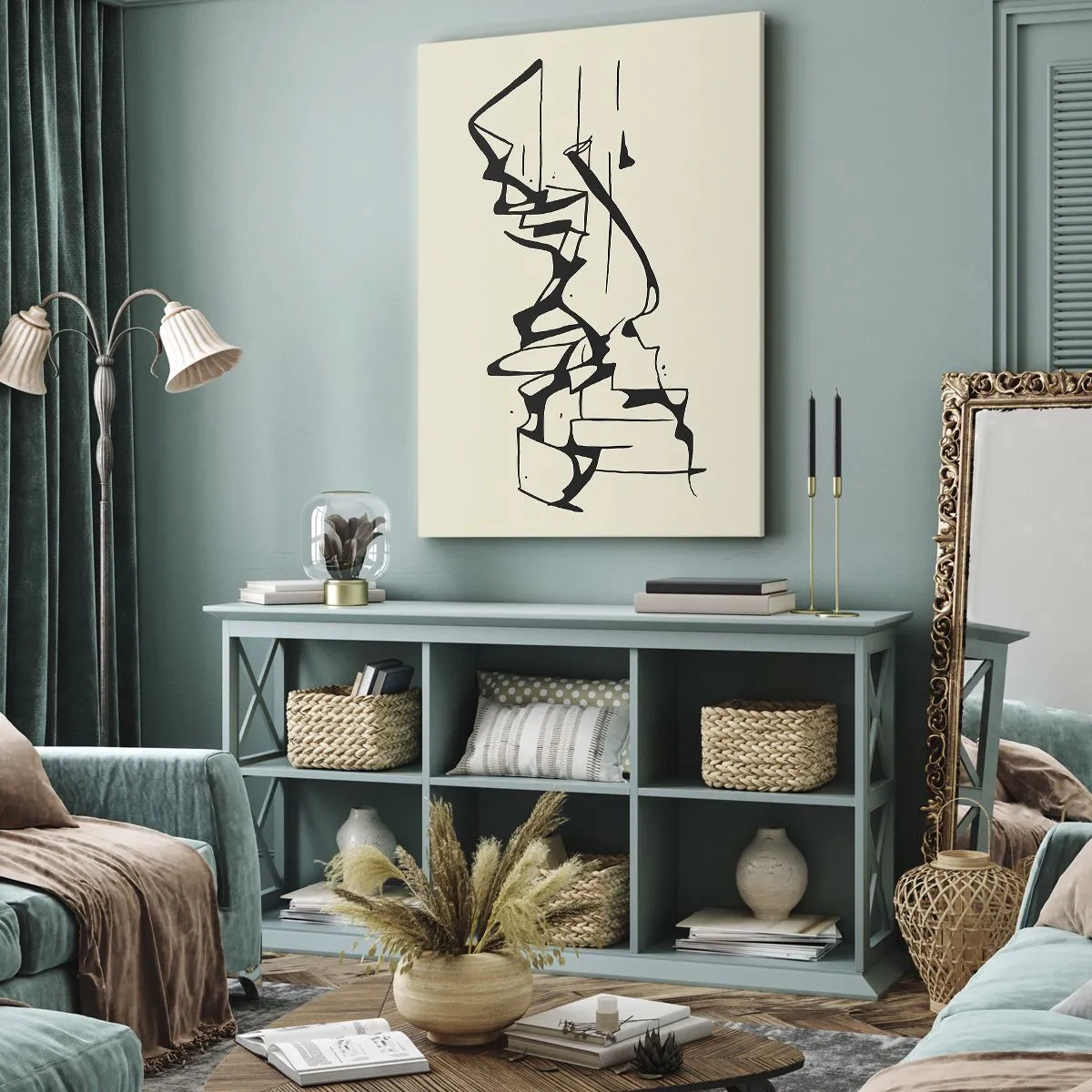 Lærredstryk - Billede på lærred - Måske et landskab - 50x70 cm